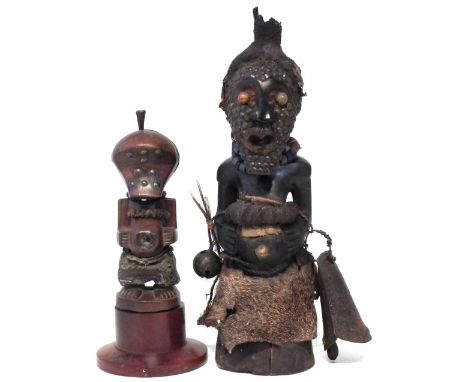 Two Songye Mankishi Power figure or Fetishes,  43cm overall height.     All lots in this Tribal and African Art Sale are sold