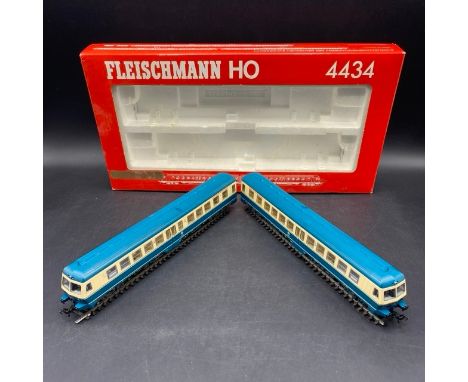 Fleischmann 4434 Class BR 614 2-Car DMU Railcar in Turquoise and Cream of the DB - Tested Runners(800g)Nos: 614 083-4 and 614