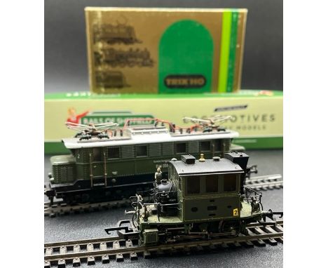 Two HO gauge boxed Fleischmann and Trix Locomotives - both Tested Runners(900g)Trix 22411 G-SL490 0-4-0 6081 of the DRG, numb