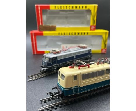 Two HO gauge boxed Fleischmann Locomotives - both Tested Runners(1000g)Fleischmann 4381 Class BR 151 107-0 of the DB w/instru