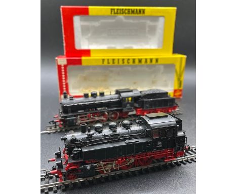 Two HO gauge boxed Fleischmann Locomotives - both Tested Runners(900g)Fleischmann 4061 Class BR 62 2-6-2T of the DB, includes