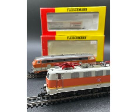 Two HO gauge boxed Fleischmann Locomotives - both Tested Runners(900g)Fleischmann 4329 Class BR 141 441-6 of the DB w/instruc