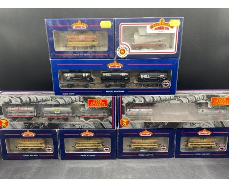 14 Bachmann OO gauge Rolling stock in 9 boxes(1100g)Bachmann Branchline 37-669 14 Ton tank wagons "Shell-BP" black - Pack of 