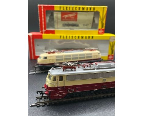 Two HO gauge boxed Fleischmann Locomotives - both Tested Runners(1100g)Fleischmann 4336 DB Electric loco Class 112 310-8 Maro