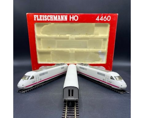 Fleischmann 4460 DB ICE 3-Car Pack - Tested Runners(1100g)Nos: 410 001-2, 810 001-8, 410 002-0 Condition: Locomotives - GoodB