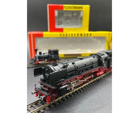 Two HO gauge boxed Fleischmann Locomotives - both Tested Runners(900g)Fleischmann 4170 Class BR 01 220 4-6-2 of the DB - test