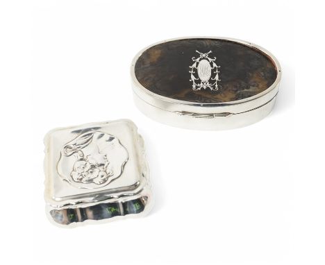A late Victorian Art Nouveau silver small trinket box, by Horton &amp; Allday?, Birmingham, 1900, 67mm, embossed with the bus