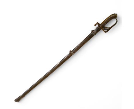 An 1845 pattern infantry officer’s sword by Henry Wilkinson, number 19387, regulation hilt, (fish skin covering missing), in 