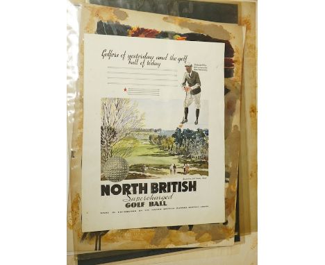 An archive of original designs for the North British Rubber Company to include 'Supercharged Golf Ball, by Percy Caesar, unfr