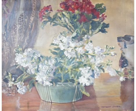 Montague Leder (1897-1976), oil on canvas, Still life of flowers, signed, gilt framed, 46 x 56cm. Condition - fair to good
