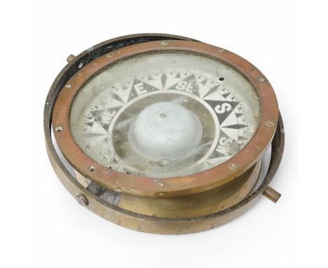 A J. Blowey ship's compass, in gimbals. Condition - poor to fair