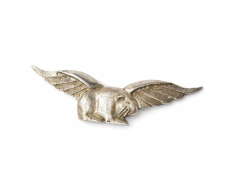 A 1980s unmarked over scale prototype for the Flying Guinea Pigs cap badge/label badge, possibly commissioned by Queen Victor