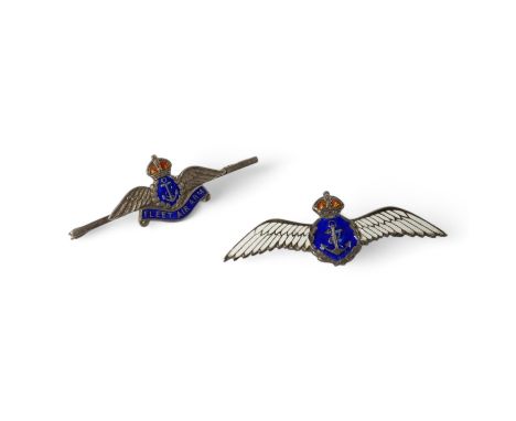 Two silver and enamel naval sweetheart brooches, one for the Fleet Air Arm. Condition - good.