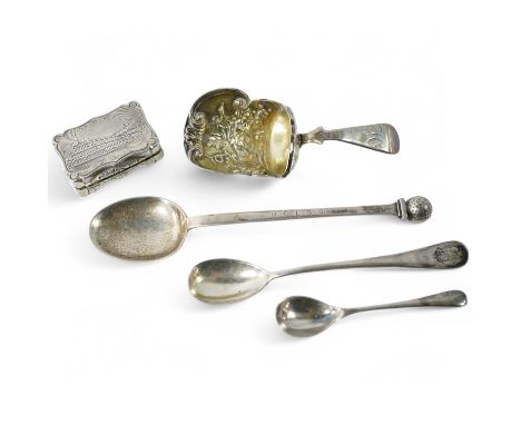 A Victorian silver shaped rectangular vinaigrette, engraved with a scene to commemorate The Great Exhibition at the Crystal P