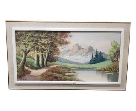 K MULLER - OIL ON CANVAS - LANDSCAPE 80 X 40CMS 