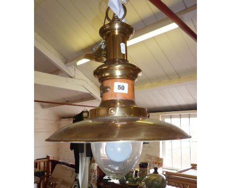 Brass nautical-style suspended ceiling light