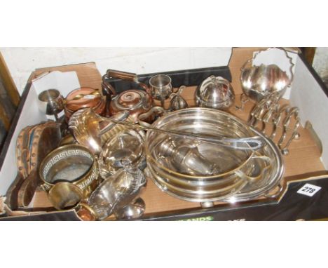 Large quantity of silver plated items including sugar sifter, ladle, and a hallmarked silver-backed hairbrush etc