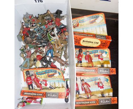 Vintage toy soldiers (Britains & others) including Britains New Metal Guardsmen with boxes
