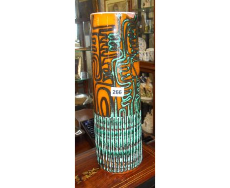 Tall Poole pottery Delphis vase textured abstract decoration by Carole Holden, c.1960, 16" tall