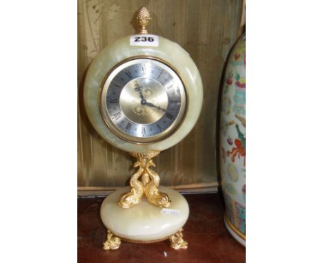 Xavier onyx and gilt metal mantle clock