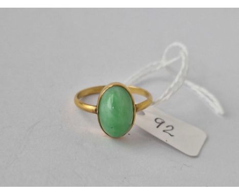 A Jadeite Ring 18Ct Gold Size R 2.3 Gms