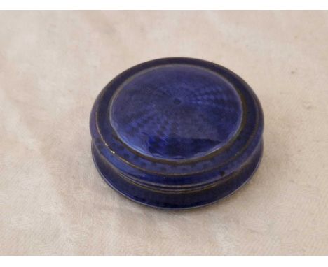 A Circular Enamel Box With Silver Gilt Interior