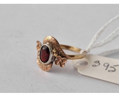 A Fancy Garnet Ring, 9Ct, Size N, 2.1 G.