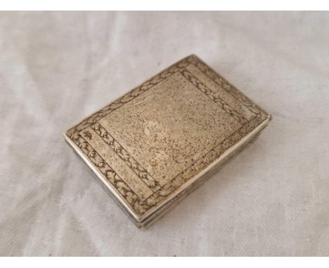 An 18Th Century Snuff Box With Hinged Engraved Cover By Ah With Crown Above, 2" Wide
