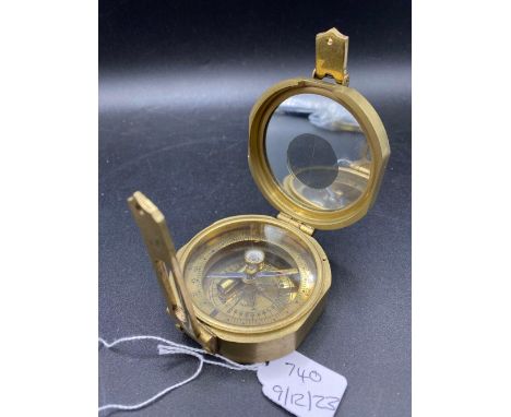 A Good Brass Marching Compass Complete With Spirit Level