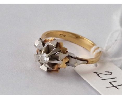 A Diamond Ring 18Ct Gold Size M 4.4 Gms