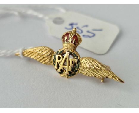 A Small Enamel Raf Brooch 9Ct 2 Gms