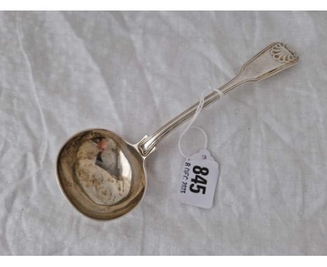 A Victorian Fiddle Thread And Shell Crested Sauce Ladle London 1851 By Ee 87 Gms