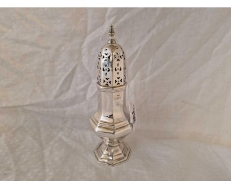 An Octagonal Baluster Shaped Caster With Acorn Finial, 6" High, Birmingham 1930, 95G