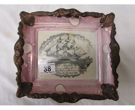 Early ship themed ceramic wall plaque