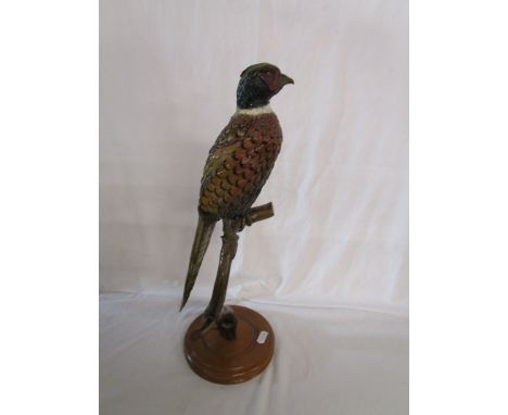 Pheasant on branch sculpture