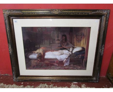 Large print - Egyptian scene - Nude in ornate frame