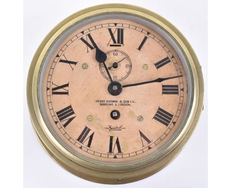 An early 20th century brass cased ships clock by Henry Browne &amp; Son Ltd the Sestrel, with key