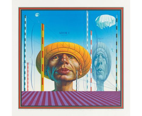 Rudolf HausnerAdam maßstäblich II1973Serigraphie in 60 Farben; gerahmt53,5 x 55,5 cm (Darstellung);71 x 79,7 cm (Blattmaß)Num