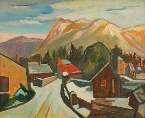 Karl Josef GunsamMotiv aus der Prein, NÖ1969Öl auf Leinwand53 x 64 cmSigniert und datiert rechts unten: K. Gunsam 69Rückseiti