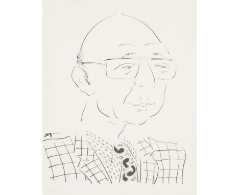 MARC (TWENTIETH CENTURY) PEN AND INK CARICATURE Quarter length portrait of Gerald Kaufman Signed10" x 8" (25.4cm x 20.3cm) TW