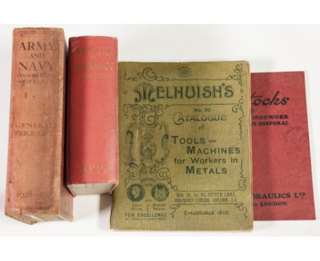 A SMALL SELECTION OF TRADE CATALOGUES; to include Melhuish's Catalogue of Tools and Machines for workers in metals 1913, Gene