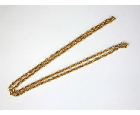   Lange Schiffsankerkette  18 K Gelbgold. Halskette in massiver Ausführung mit Karabinerverschluss. Verschluss nachträglich g