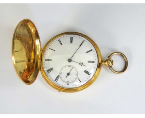   Guillochierte kleine Savonette  18 K Gold-Deckel, Metall-Staubdeckel mit der Inschrift „Detached Lever 13 Jewels Hand N 247