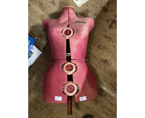 A vintage seamstress adjustable mannequin torso, shipping unavailable