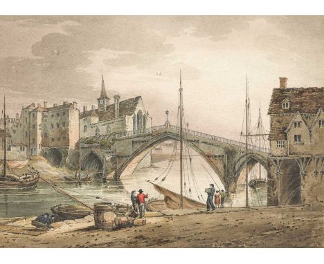 James Bourne (1773-1854)"Ouse Bridge, York" Pencil and watercolour, together with a further monochromatic pencil and ink sket