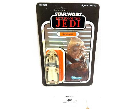 Kenner Star Wars vintage Return of the Jedi Squid Head 3 3/4" figure, Mint within Excellent (yellowed) bubble, upon Good (cre