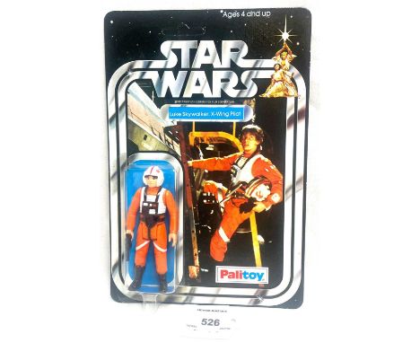 Palitoy Star Wars vintage Luke Skywalker X-Wing Pilot 3 3/4" figure, Mint, within Mint bubble, upon Near Mint to Mint un-punc