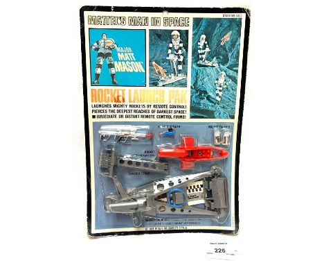 Mattel vintage 1966 Major Matt Mason Rocket Launch Pak, Mint, within Excellent bubble, factory sealed upon Good (faded, creas