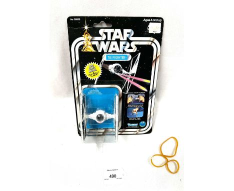 Kenner Star Wars vintage TIE Fighter Die-cast vehicle, Mint, within Excellent (slight dent to stem) bubble, upon Good (creasi