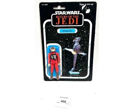 Kenner Star Wars vintage Return of the Jedi B-Wing Pilot 3 3/4" figure, Mint, within Near Mint bubble, upon Fair to Good (sti